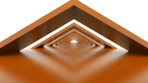 Orange Triangle Looped Architectural Corridor 스톡 동영상 107847613