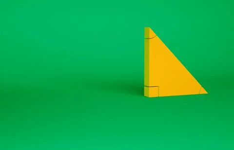 Orange Triangle math icon isolated on green background. Minimalism concept. 3 Stock Illustration