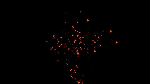 Orange Triangle Particles Explosion Motion Graphic Isolated on Black Background Stock Footage 347482941