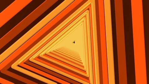 Orange Triangle Tunnel Rotating Stock Footage 100161467