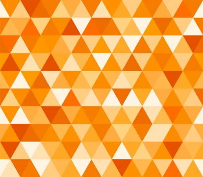 Orange triangular seamless pattern. Geometric vector background. Polygonal mo Stock Illustration