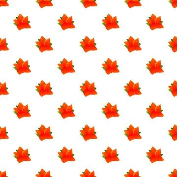 Orange tropical flowers creating seamless pattern background Stockillustratie
