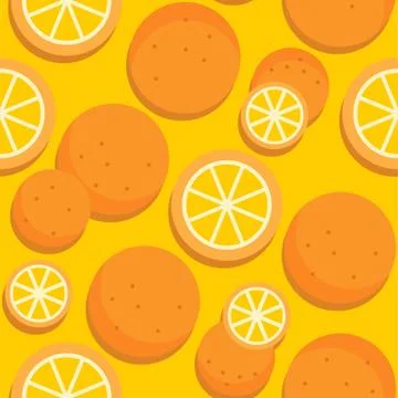 Orange Tropical Fruit seamless pattern vector illustration Stock Illustration