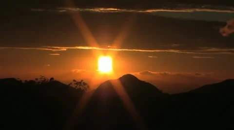 Orange tropical sunset Stock Footage 11316178