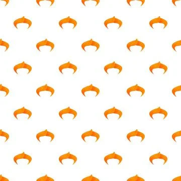 Orange turban headgear seamless pattern on white background Illustrazione stock