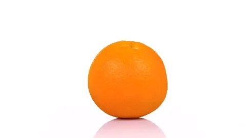 Orange turning on white background Stock Footage 171640247
