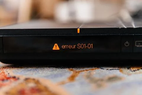 Orange TV Box Error Message Stock Photos