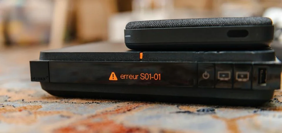 Orange TV Decoder Error Message 스톡 사진