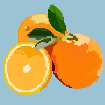 Orange with a twig Stock Illustration