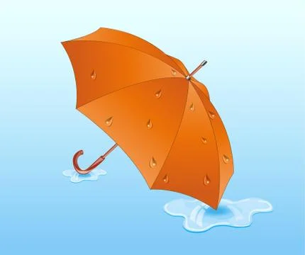Orange umbrella. Stock Illustration