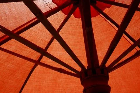Orange umbrella Stock Photos
