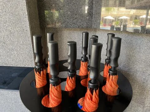 Orange umbrella Stock Photos