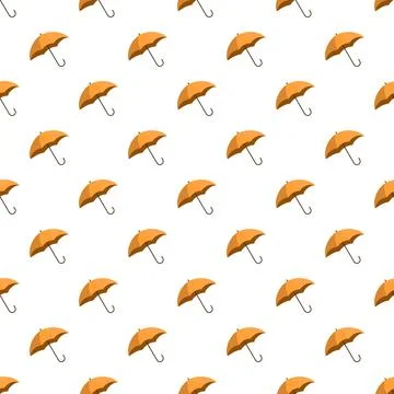 Orange umbrella repeating seamless pattern for autumn weather 库存插图
