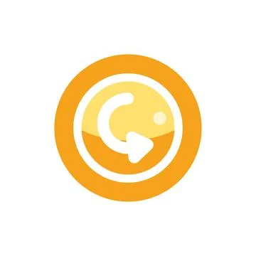 Orange undo or redo icon showing refreshing action Stock Illustration