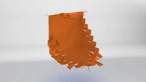 Orange Unfolding Box Stock Footage 244870501