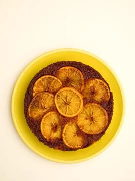 Orange upside down cake Stock Photos
