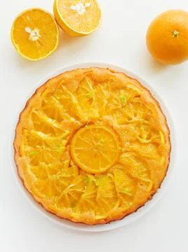 Orange upside down cake Stock Photos