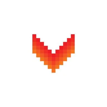 Orange V letter Stock Illustration