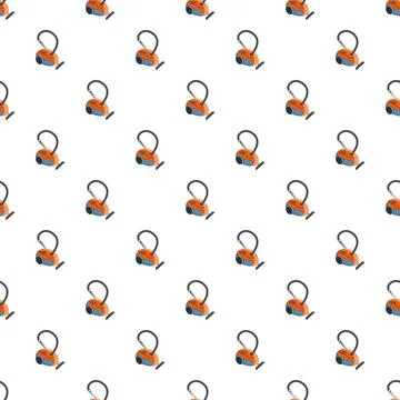 Orange vacuum cleaner pattern on white background Stock Illustration
