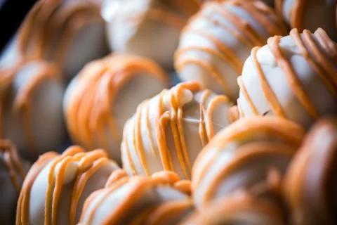 Orange Vanilla Cake Balls Stock Photos