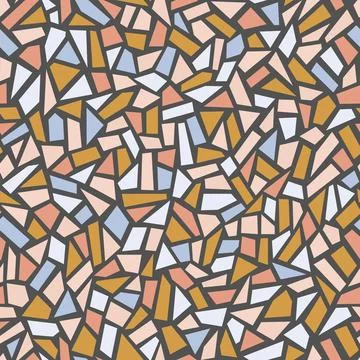 Orange vector abstract seamless pattern. Stone marble texture mosaic background Stock Illustration