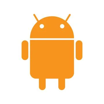 Orange vector android icon isolated on white background Stock Illustration