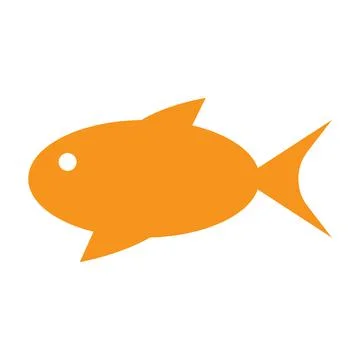 Orange vector aquarium fish icon isolated on white background Stock Illustration