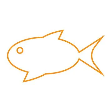 Orange vector aquarium fish line icon isolated on white background Stock Illustration