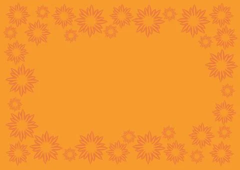 Orange Vector Background with Floral Pattern Border Illustrazione stock