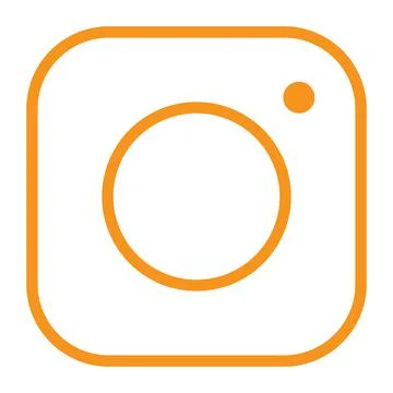 Orange vector camera icon isolated on white background Stock Illustration