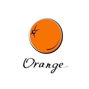 Orange vector cartoon flat illustration. Citrus mandarine tangerine, clementine Stock Illustration
