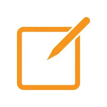 Orange vector compose email icon isolated on white background Stock Illustration