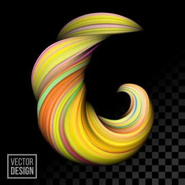 Orange vector digital color paint abstract background. Creative vivid 3d flow Stock-Illustration