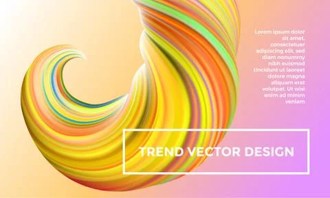 Orange vector digital painting abstract background. Creative vivid 3d flow pa Ilustração Stock