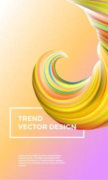 Orange vector digital painting abstract background. Creative vivid 3d flow pa Ilustração Stock