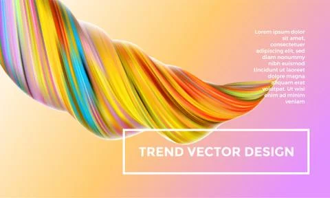 Orange vector digital painting abstract background. Creative vivid 3d flow pa Stock-Illustration