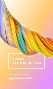 Orange vector digital painting abstract background. Creative vivid 3d flow pa Stock-Illustration