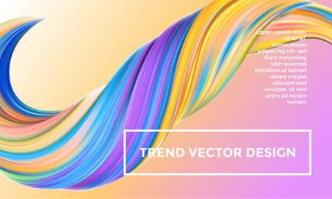 Orange vector digital painting abstract background. Creative vivid 3d flow pa Illustrazione stock