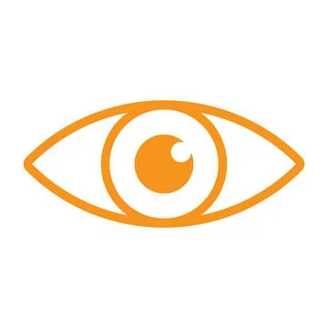 Orange vector eye line icon isolated on white background Stock Illustration