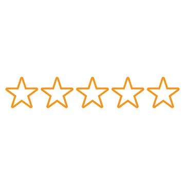 Orange vector five stars line icon isolated on white background Stock Illustration