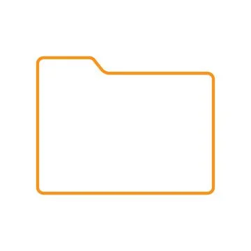 Orange vector folder line icon isolated on white background Stock Illustration