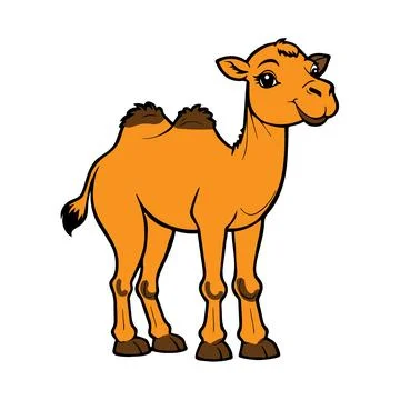 Orange Vector fun camel smiling on a white background for book for children Stockillustratie