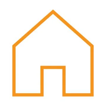 Orange vector home line icon isolated on white background Stock Illustration