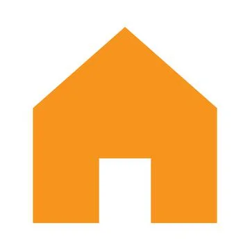 Orange vector home solid icon isolated on white background Stock Illustration