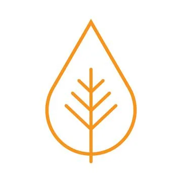 Orange vector leaf line icon isolated on white background イラスト素材