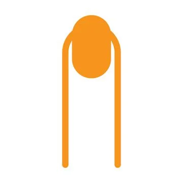 Orange vector long finger nail icon isolated on white background Stock Illustration