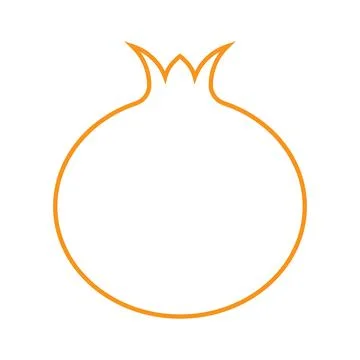 Orange vector Pomegranate fruit line icon isolated on white background Stock Illustration