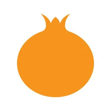 Orange vector Pomegranate fruit solid icon isolated on white background Stock Illustration