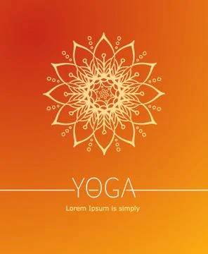 Orange Vector poster or cover for Yoga or Wellness center. Stock Illustration