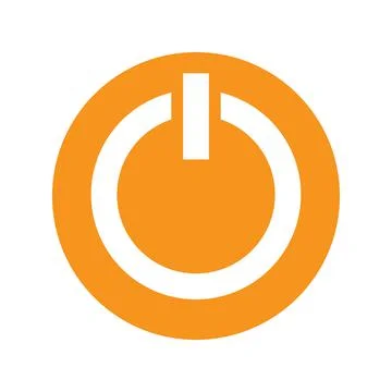 Orange vector power icon isolated on white background Stock Illustration